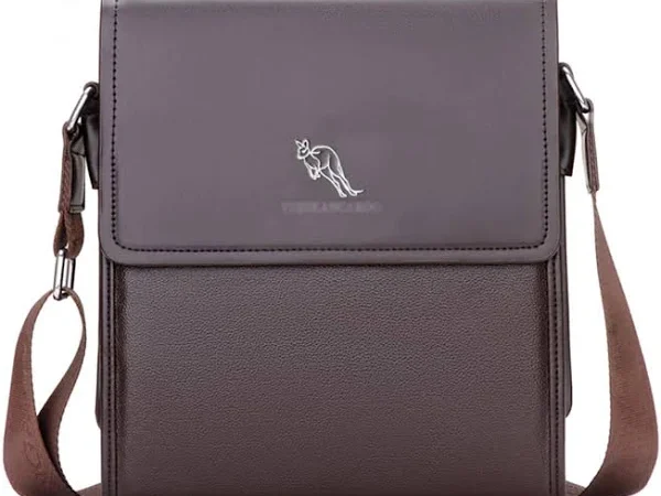 LACOPINE Leather Retro Men's Shoulder Messenger Sling Bag,Brown